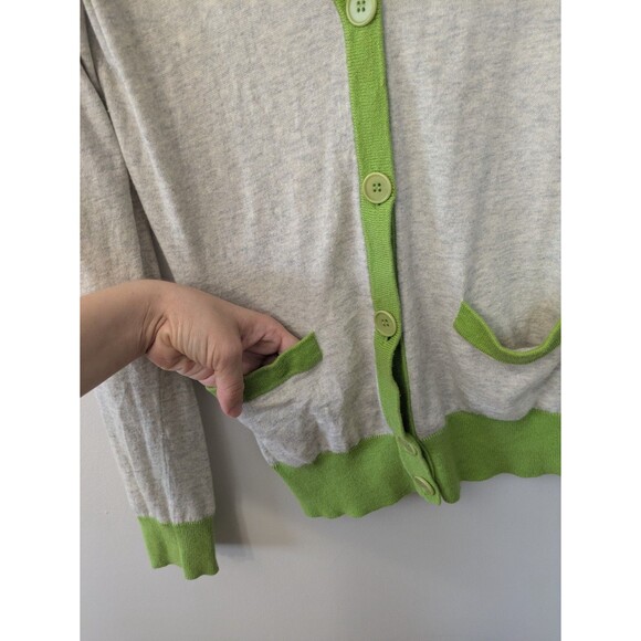 THEORY Cotton Cashmere Blend Cardigan Sweater Button V-neck Lightweight Medium - Picture 6 of 12